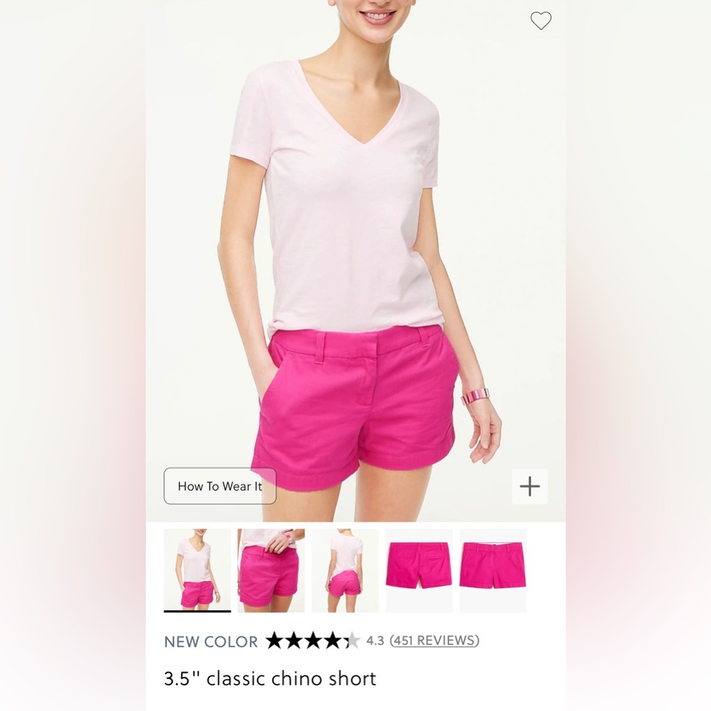 J. Crew 3.5 inch “Classic Chino Short” in Magenta Pink Size 0